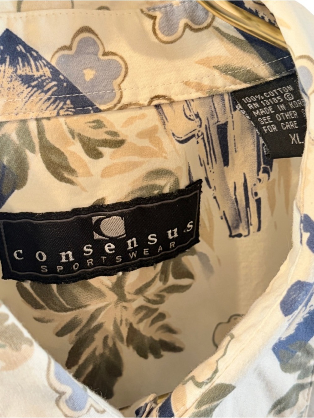 Consensus Sportswear Men’s Tropical Surf & Cars Button Down Shirt Size XL - Picture 4 of 8